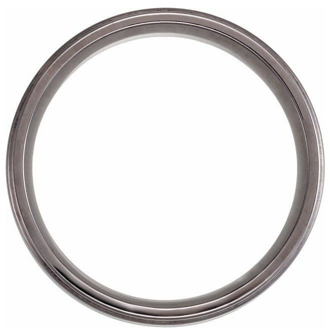 Tantalum 8 mm Stepped-Edge Comfort-Fit Flat Band Size 14