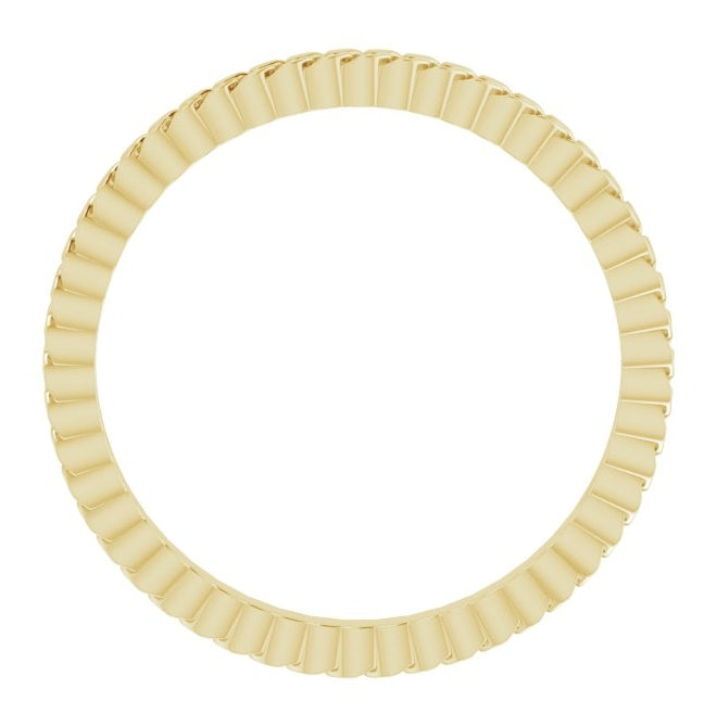 10K Yellow Gold 2 Mm Polished Ladies Chain Link Inspired Band Size 7