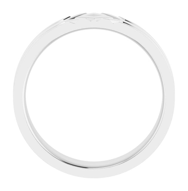 Sterling Silver 6 mm Grooved Comfort-Fit Flat Band Size 10.5