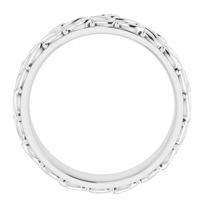 Sterling Silver 5 mm Floral Band Size 5.5