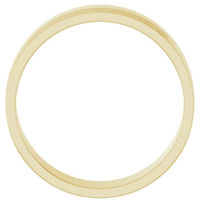 14K Yellow Gold 6 mm Grooved Flat Band