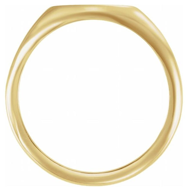 14K Yellow Gold Or Sterling Silver Oval 10 X 7 Mm Brush Polished Signet Ring, Size 7
