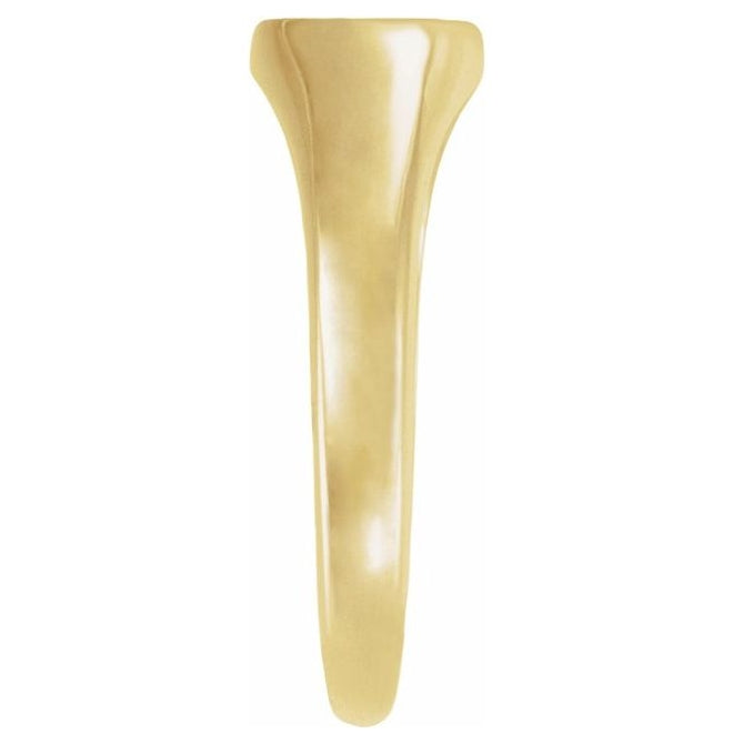 14K Yellow Gold Or Sterling Silver Oval 10 X 7 Mm Brush Polished Signet Ring, Size 7