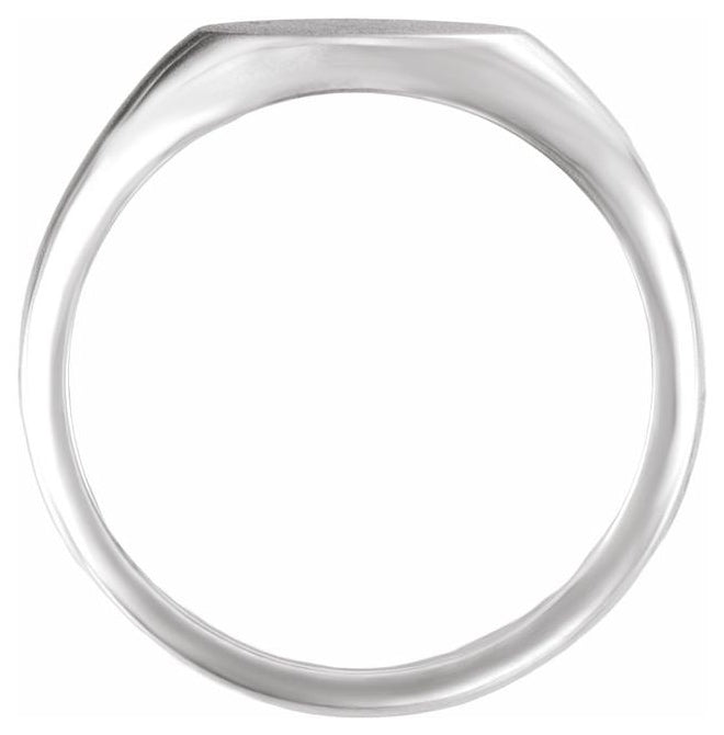 14K Yellow Gold Or Sterling Silver Oval 10 X 7 Mm Brush Polished Signet Ring, Size 7