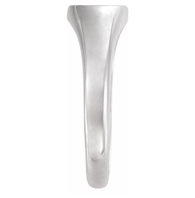 14K Yellow Gold Or Sterling Silver Oval 10 X 7 Mm Brush Polished Signet Ring, Size 7