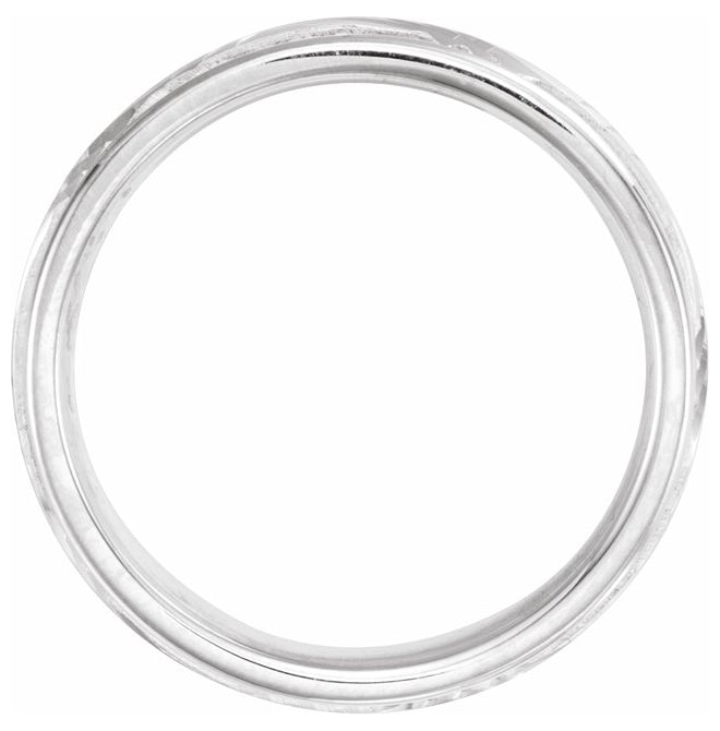 14K Yellow Or White Gold 6 mm Milgrain Grooved Comfort-Fit Band