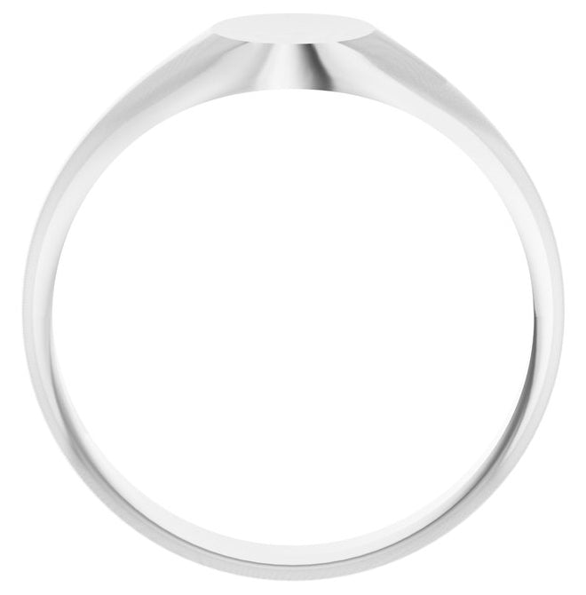 14K Yellow Gold Or Sterling Silver Oval 8 X 6 Mm Brush Polished Signet Ring, Size 7