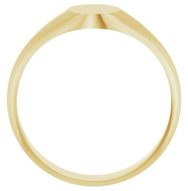 14K Yellow Gold Or Sterling Silver Oval 8 X 6 Mm Brush Polished Signet Ring, Size 7