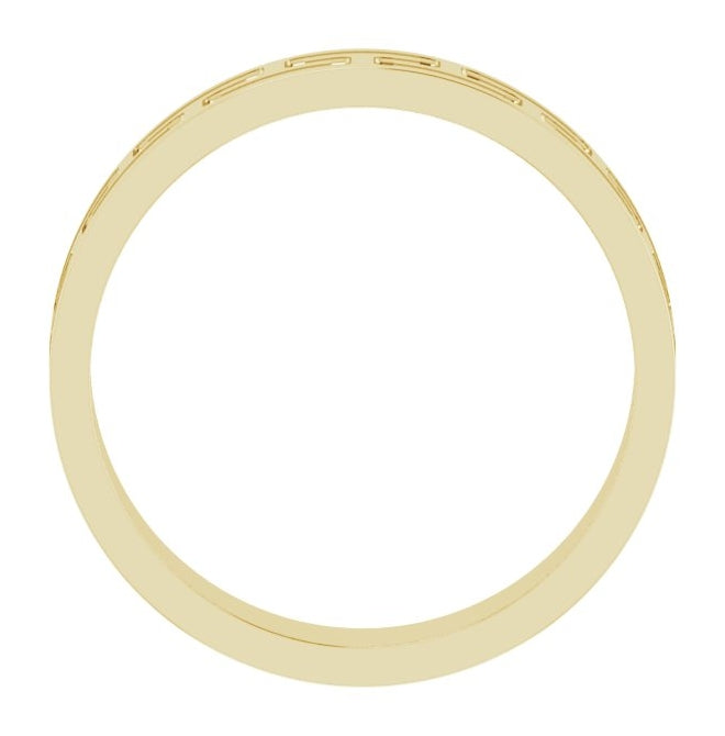 14K Yellow Gold Or Platinum 5 mm Greek Key Flat Band