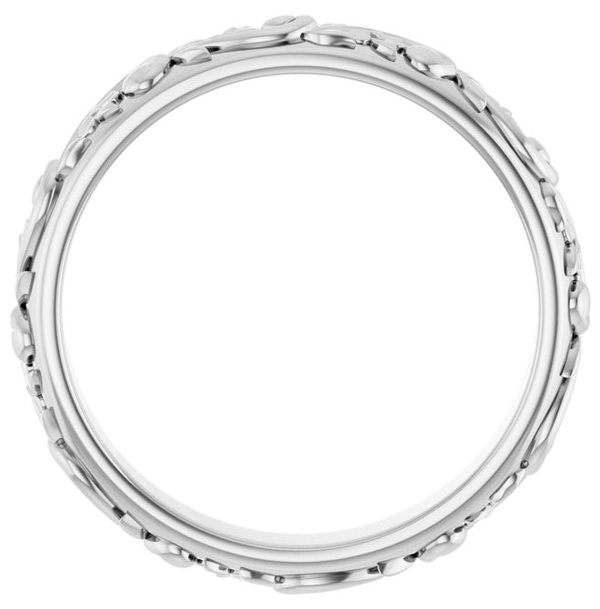 10K White Gold 3.5 mm Sculptural Band Size 7