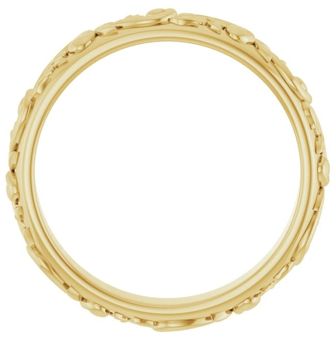 14K Yellow Gold 3.5 mm Sculptural Band