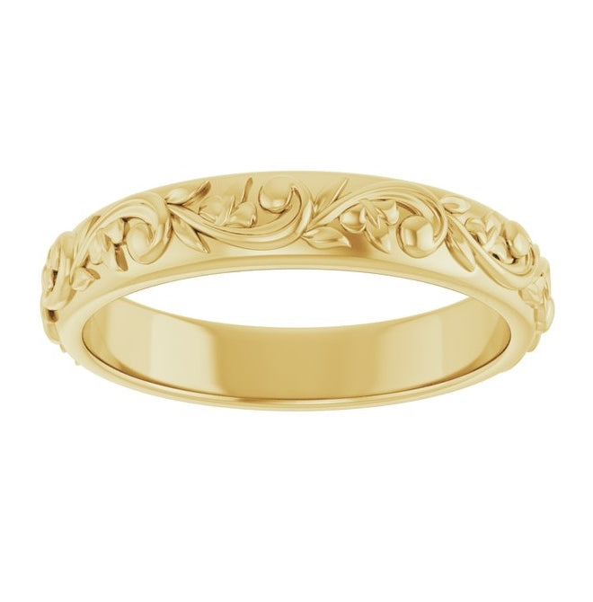 14K Yellow Gold 3.5 mm Sculptural Band