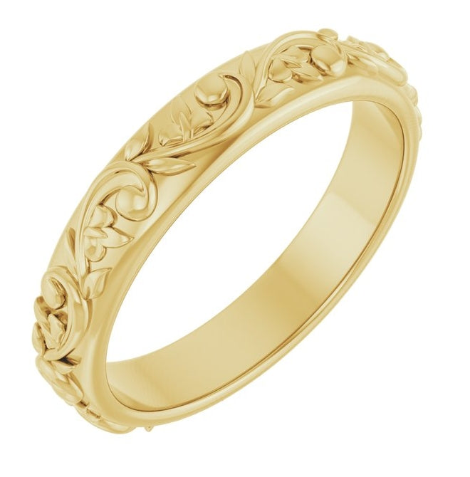 14K Yellow Gold 3.5 mm Sculptural Band
