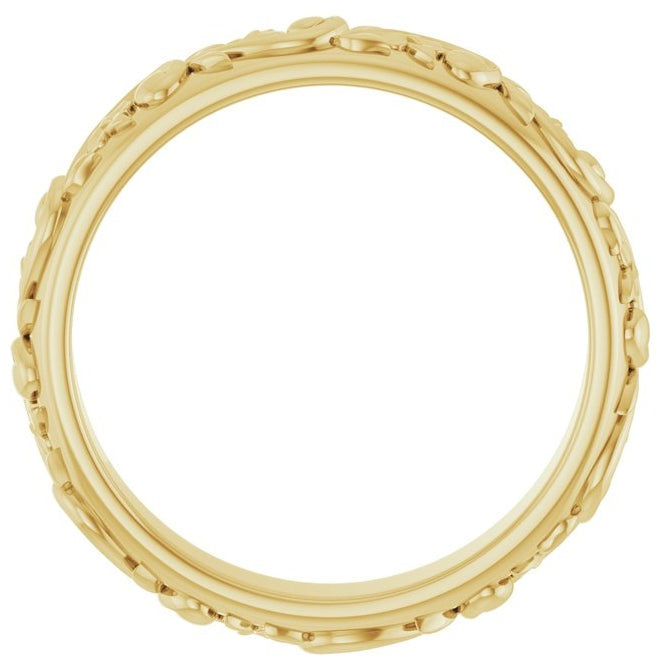 18K Yellow Gold 3.5 mm Sculptural Band Size 5.5