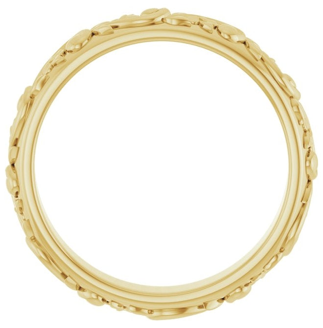 14K Yellow Gold 3.5 mm Sculptural Band