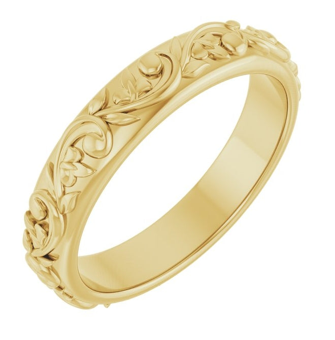 14K Yellow Gold 3.5 mm Sculptural Band