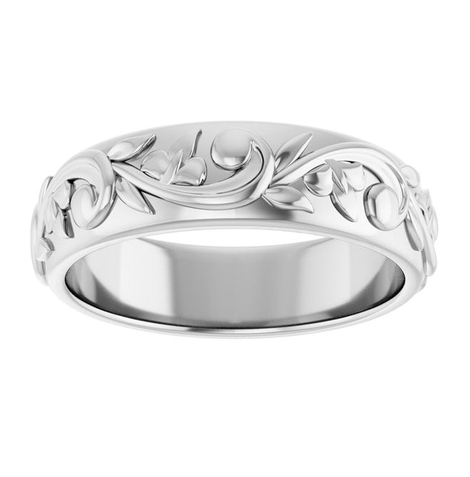 14K Yellow Or White Gold 5.4 mm Sculptural Band