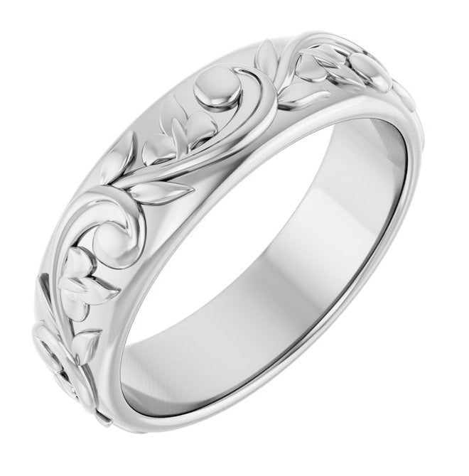 14K Yellow Or White Gold 5.4 mm Sculptural Band