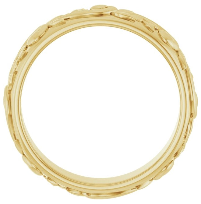 14K Yellow Or White Gold 5.4 mm Sculptural Band