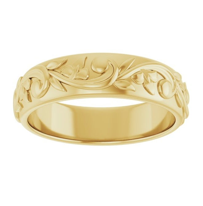 14K Yellow Or White Gold 5 mm Sculptural Band