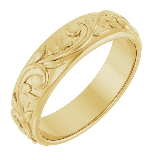 14K Yellow Or White Gold 5 mm Sculptural Band