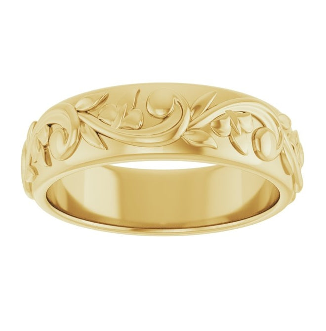 14K Yellow Or White Gold 5 mm Sculptural Band