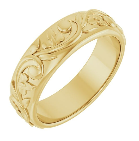 14K Yellow Or White Gold 5 mm Sculptural Band