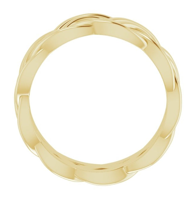 14K Yellow Gold Or Sterling Silver 8 mm Woven-Design Band