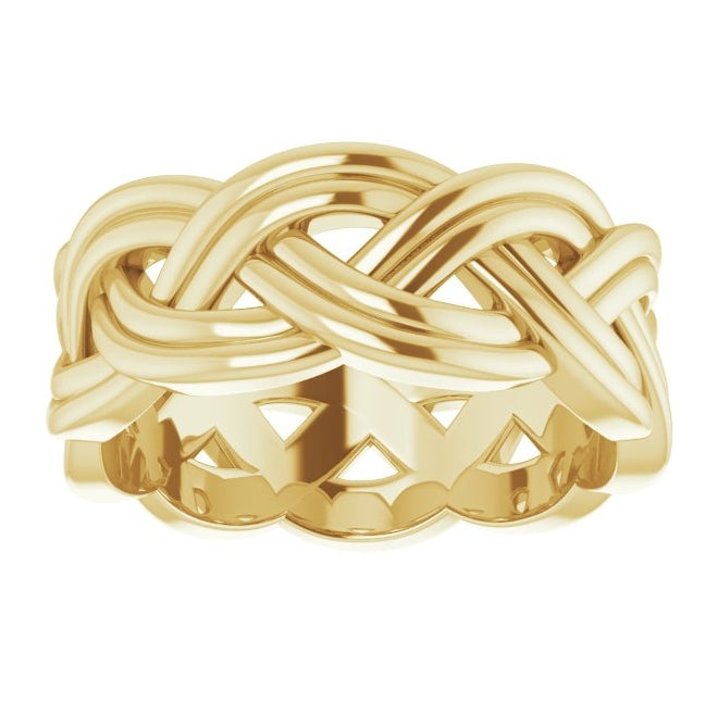 14K Yellow Gold Or Sterling Silver 8 mm Woven-Design Band