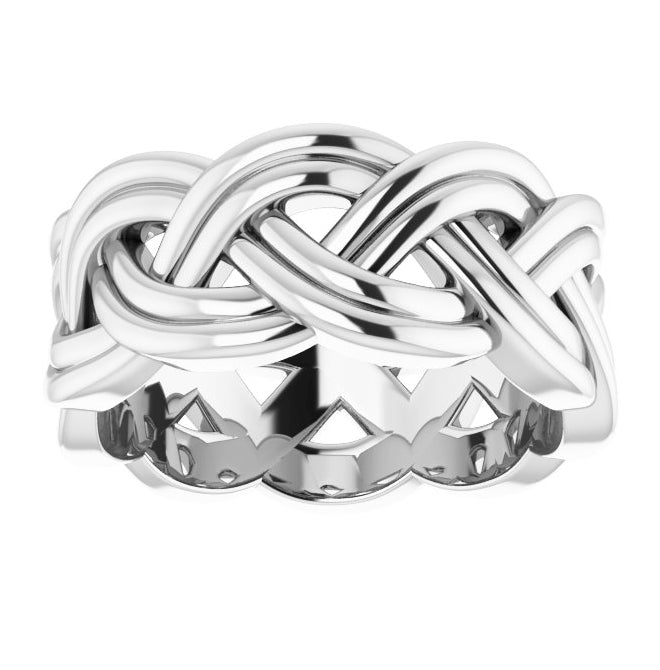 14K Yellow Gold Or Sterling Silver 8 mm Woven-Design Band