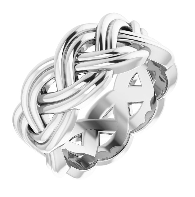 14K Yellow Gold Or Sterling Silver 8 mm Woven-Design Band
