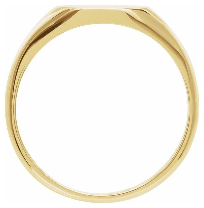 10K Yellow Gold Round 8 X 8 Mm Brush Polished Signet Ring Size 7