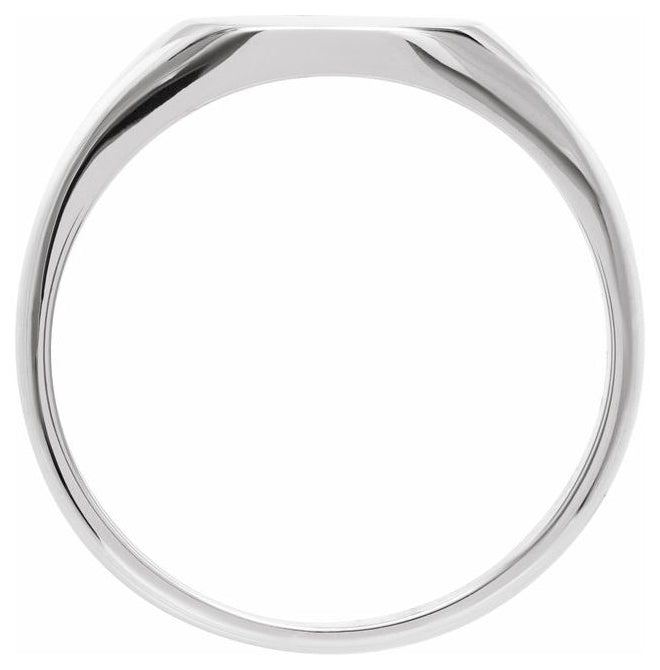 14K Yellow Gold Or Sterling Silver Round 13 X 13 Mm Brush Polished Signet Ring