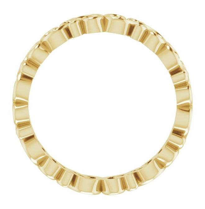 10K Yellow Gold 3.39 Mm Polished Open Scroll Pattern Band Size 7