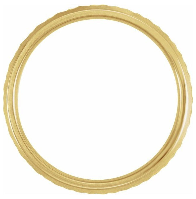 14K Yellow Or White Gold 6 mm Patterned Band