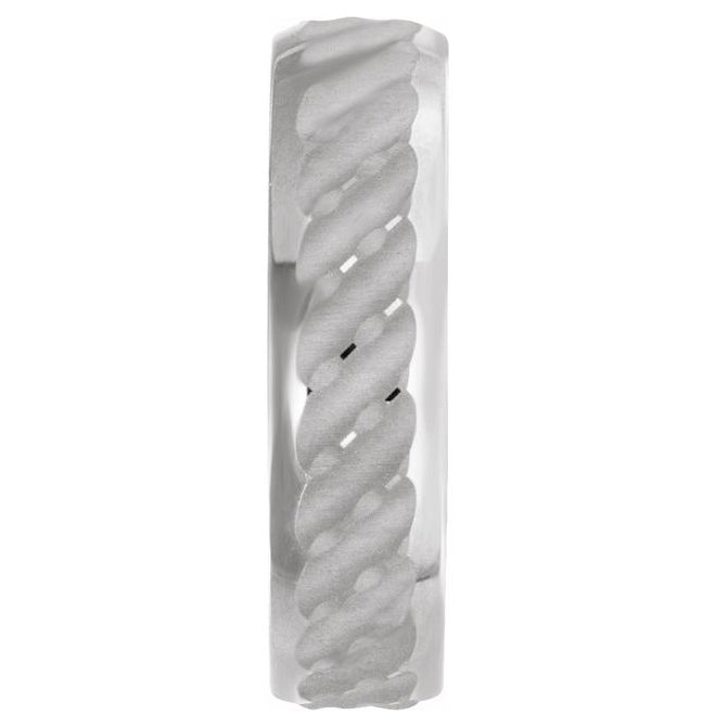 14K Yellow Or White Gold 6 mm Patterned Band