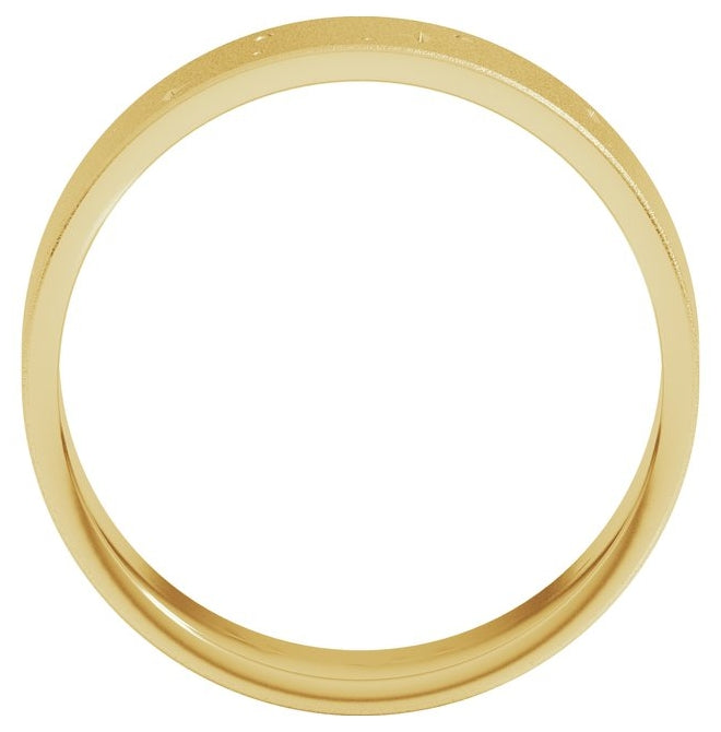 18K Yellow Gold 7 mm Star Band with Glass Blast Finish Size 7