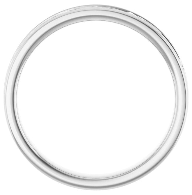 14K White Gold 2.3 Mm Polished Floral Band With Bead Blast Finish Size 7