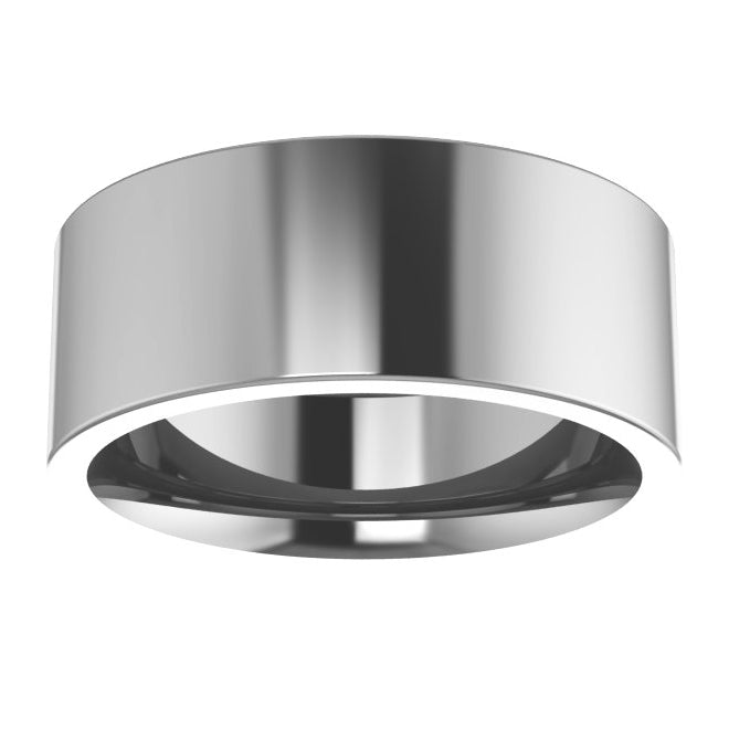 Cobalt Or Titanium Or Zirconium 8 mm Comfort-Fit Flat Band