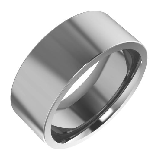 Cobalt Or Titanium Or Zirconium 8 mm Comfort-Fit Flat Band