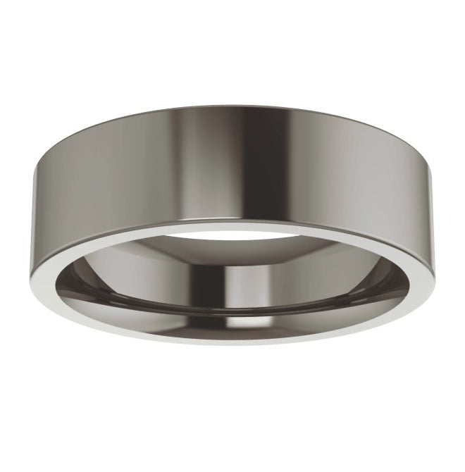 Cobalt Or Titanium Or Zirconium 8 mm Comfort-Fit Flat Band