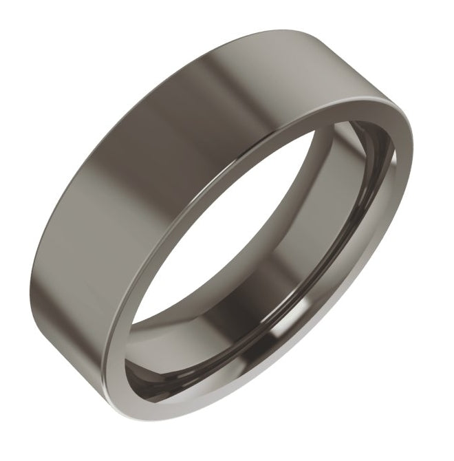 Cobalt Or Titanium Or Zirconium 8 mm Comfort-Fit Flat Band