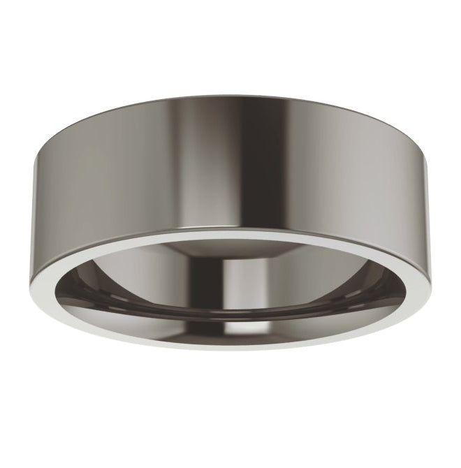 Cobalt Or Titanium Or Zirconium 8 mm Comfort-Fit Flat Band