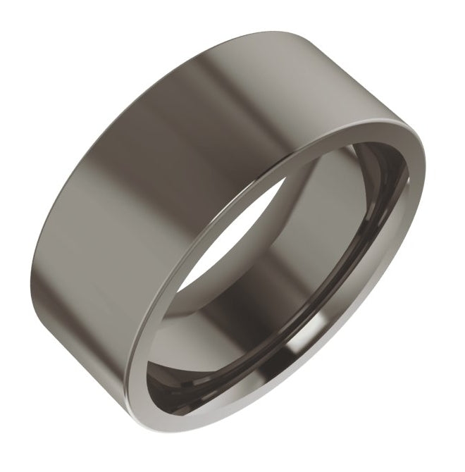Cobalt Or Titanium Or Zirconium 8 mm Comfort-Fit Flat Band