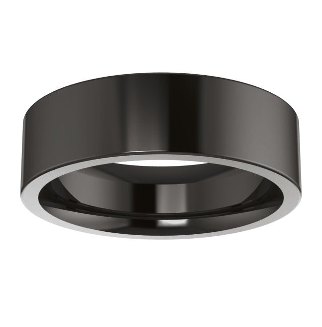 Cobalt Or Titanium Or Zirconium 8 mm Comfort-Fit Flat Band