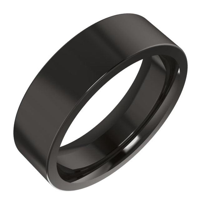 Cobalt Or Titanium Or Zirconium 8 mm Comfort-Fit Flat Band