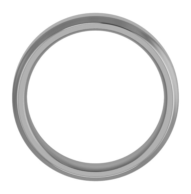 Cobalt Or Titanium Or Zirconium Beveled-Edge Comfort-Fit Flat Band