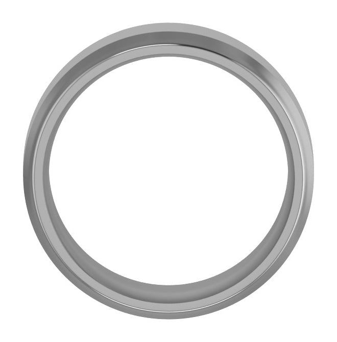 Cobalt Or Titanium Or Zirconium Beveled-Edge Comfort-Fit Flat Band