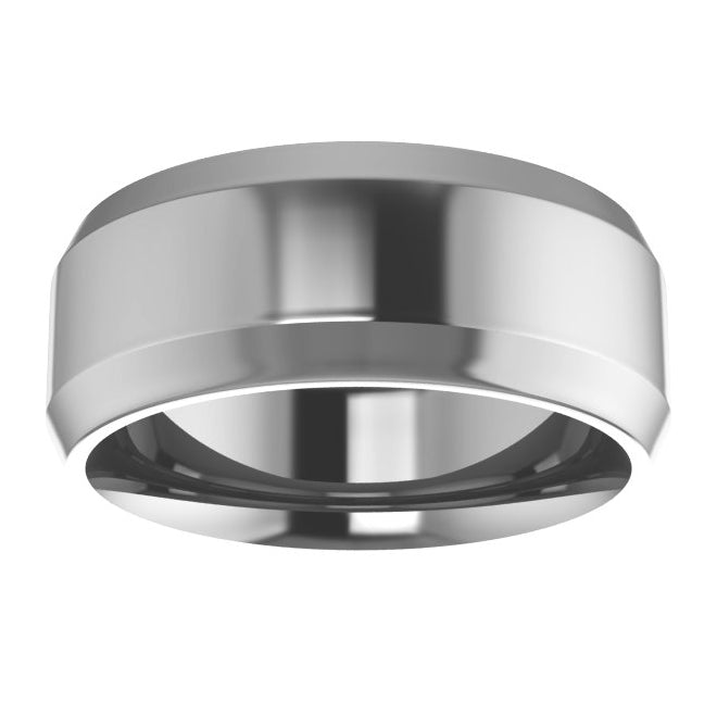 Cobalt Or Titanium Or Zirconium Beveled-Edge Comfort-Fit Flat Band