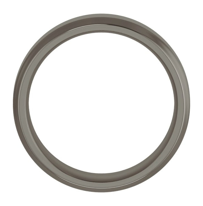 Cobalt Or Titanium Or Zirconium Beveled-Edge Comfort-Fit Flat Band